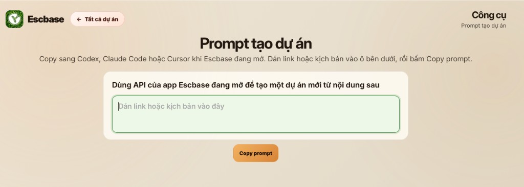 Escbase Project creation prompt tool