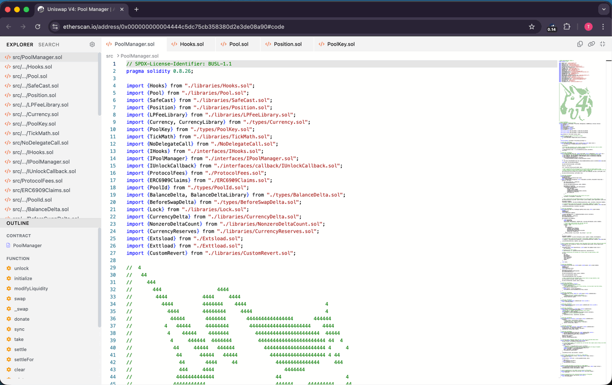 Etherscan code browser multi-file tabs