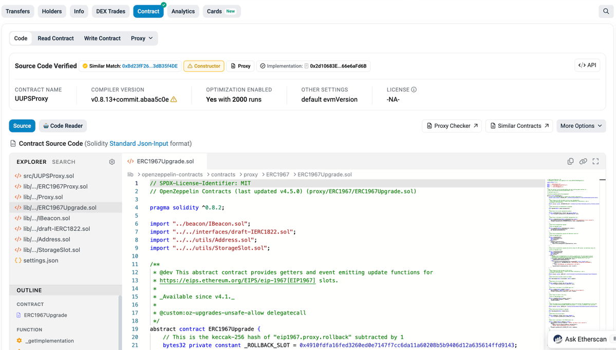 Etherscan contract tab revamp