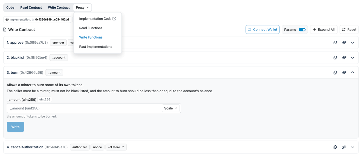 Etherscan refreshed read write contract tabs